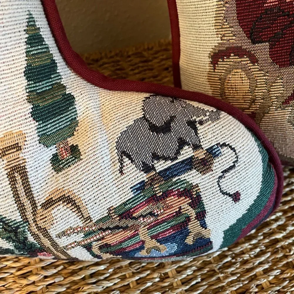 Vintage Bear Tapestry Stocking Pillows set of 2